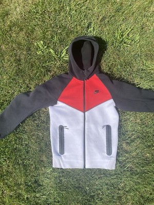 Red White Black Full Zip Nike Tech Mens Small Hoodie Jacket