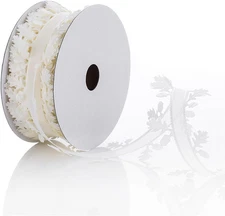 22Yards White Leaf Trim Ribbon, White Leaves Leaf Ribbon Trim Rope, Mini Leaf Wi