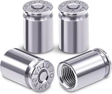 4PCS Bullet Shell Tire Valve Stem Caps, Aluminum Alloy Car Air Stem Cap, Univers