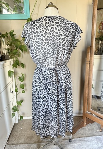 En Focus Studio Leopardenmuster Faux Wickelkleid, Größe 10 - Bild 4 von 7