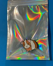 NEW Brown White Guinea Pig Single Post Pin Badge Stocking Stuffer Gift Pink Ears