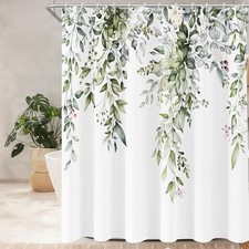 Shower Curtain Sage Eucalyptus Shower Curtains for Bathroom Watercolor Green