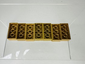 Lot Of 7 Lego Metallic Gold Bricks #3001 2x4 50th Anniversary 2005