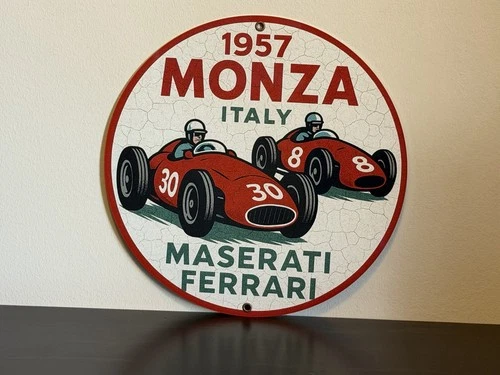 1957 Monza Race Track Ferrari Maserati Vintage  Style Metal Sign HI GLOSS!!