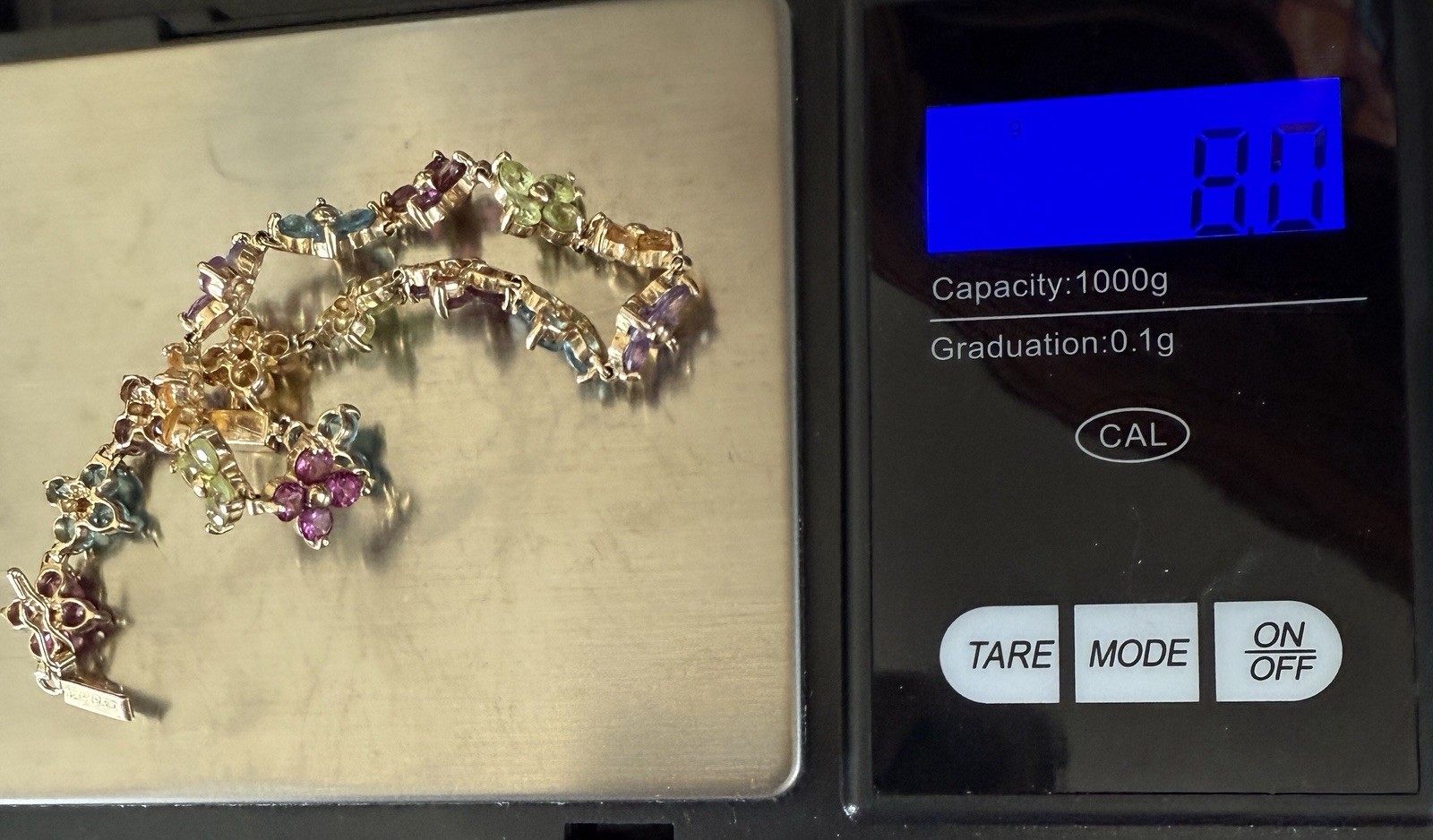 14k Solid Yellow Gold 4ct Multi-Colored Stone Ten… - image 13