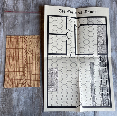 1981 The Compleat Tavern by Gamelords, Map Uncut Inserts & Bag (No Booklet)