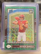 2024 Optic Football Jayden Daniels #248 RC Rookie Green Velocity Commanders