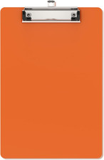 Small Plastic Clipboards, Mini Orange Clip Board Memo Size 6" x 9" for Classro