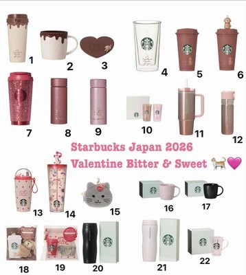 Starbucks Japan Valentine 2026 Bitter & Sweet Cat Tumbler Bottle