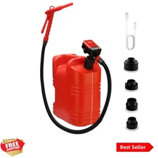 Gas Can Pump - AA Battery Powered Fuel Transfer Pump with Auto Shut Off Nozzl...