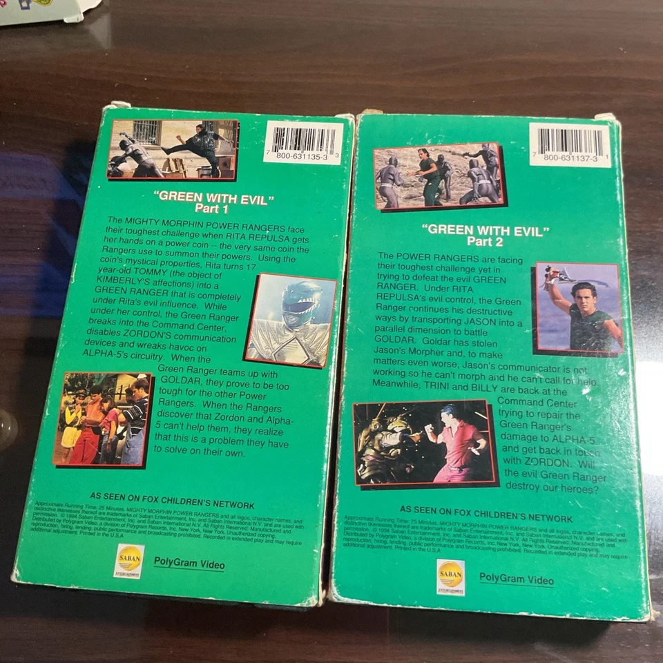 Mighty Morphin Power Ranger: Green Ranger Mini- Series Part 1 & 2 1994 VHS Tapes - Image 4 of 4