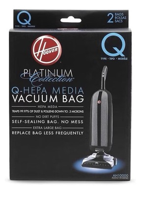Hoover Platinum Collection Q-Type HEPA Media Vacuum Bags 2-Pack Hypoallergenic