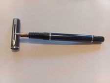 Waterman Fountain Pen LAUREAT (Medium Gold Nib, Dark Blue & Silver Trim)  VG Con