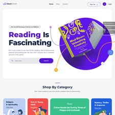 Bookshop Website Design with Free VPS Web Hosting and Installation