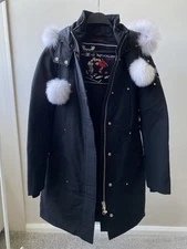 $1395 MOOSE KNUCKLES Women's Stirling Cotton & Nylon Down Parka Black Size M