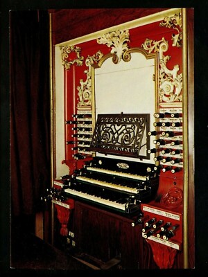 Music postcard Organ at Church in St. Janskerk Gouda Netherlands chrome