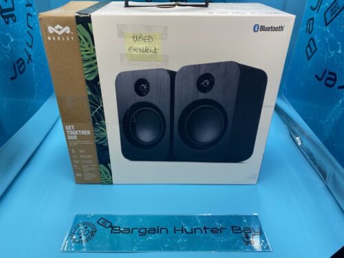 House of Marley Get Together Duo Bluetooth Bookshelf Speakers Black - Photo 1 sur 12