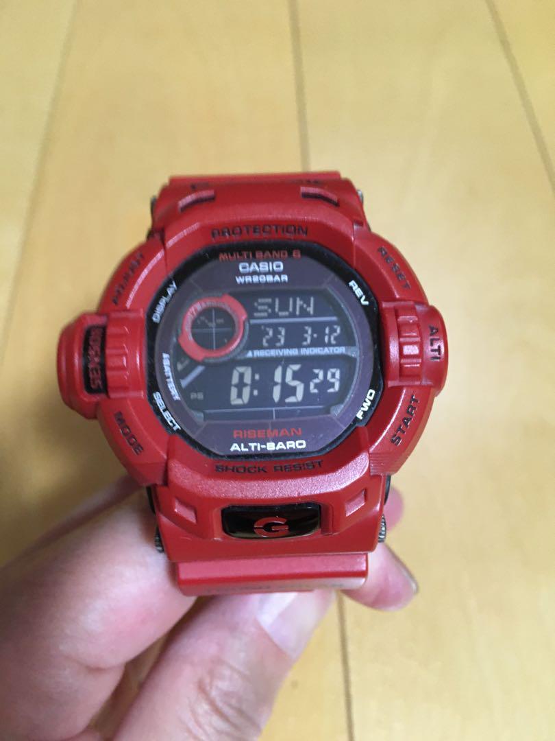 CASIO G-SHOCK GW-9200RDJ-4JF Tough Solar Red Mens Watch Used 3m18074