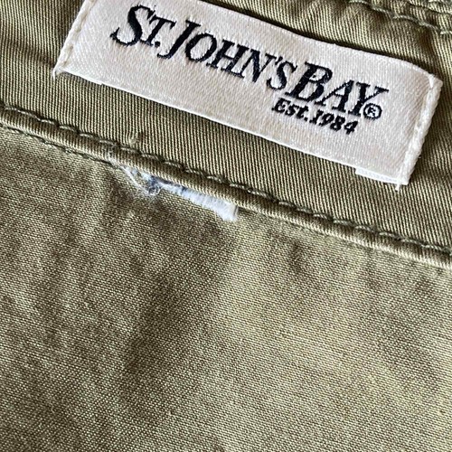 St. John Bay Light Jacket Jungle Khaki Y2K Grunge Cotton 4 Pockets Green Jungle - Picture 3 of 6