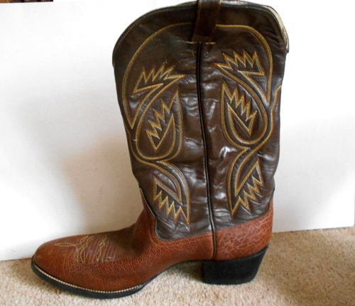 Men's Brown Cowboy Boots - Picture 3 of 8