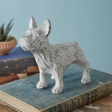 Boston Terrier Figurine Cast Iron Animal Theme Rustic Finish