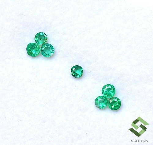 2.50 mm Natural Emerald Round Cut Lot 07 Pcs 0.46 CTS Untreated Loose Gemstones - Picture 8 of 8