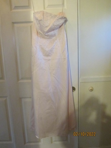 BARI JAY STYLE 6262 PINK BEADED SLEEVELESS EVENING DRESS SIZE 12