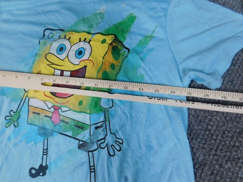 Spongebob Womens Shirt Large Blue Nickelodeon graphic cartoon - Picture 4 of 11