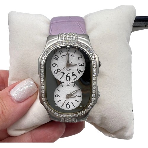 Phillip Stein Stainless Steel and Diamond Teslar Watch and Bands