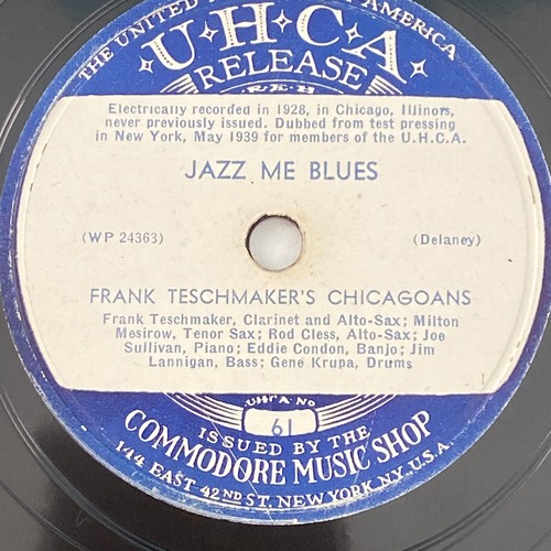 JAZZ - Teschmaker Cellar Boys 78 rpm UHCA 62 Barrel House Stomp HOT 1930 E+ - Picture 3 of 4