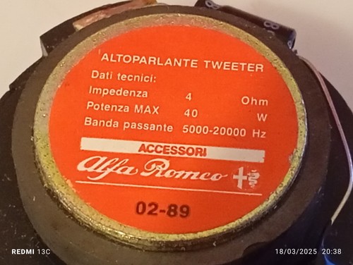 ALFA ROMEO 164 SET 2pz TWEETER 40W 1 PZ SENZA GRIGLIA VEDI FOTO 60708821 - Bild 2 von 4