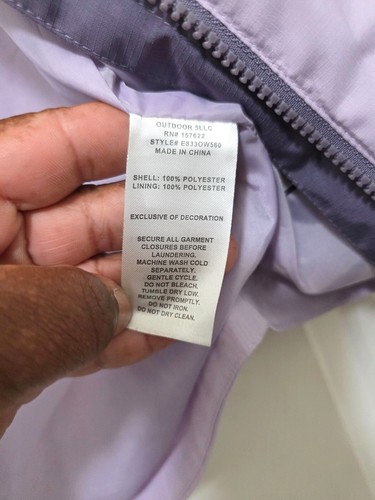 Eddie Bauer Girls Lightweight Waterproof Wing Breaker Jacket Hood Lavender Size - Picture 9 of 10
