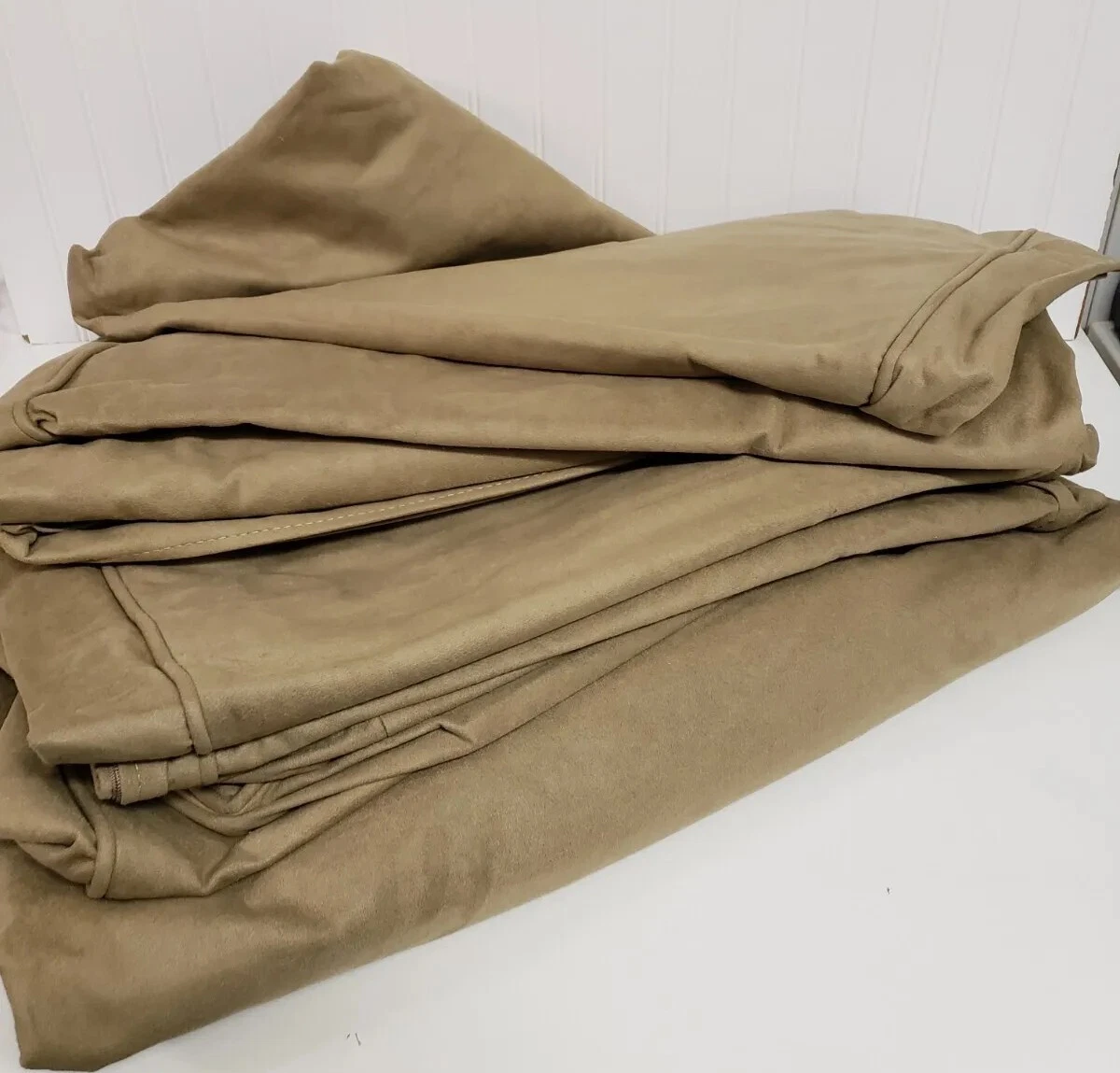 Pottery Barn Pearce Armless Sofa Slipcover Everyday Suede Light Wheat sectional