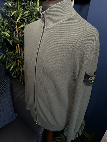 SS 24 Stone Island Musk Green Jumper Cardigan Bomber Full Zip Terraces Casuals - Picture 4 of 6