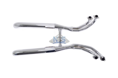 Honda GL1100 Gold Wing Touring 4-Into-2 Chrome Turndown Exhaust System - Picture 2 of 5