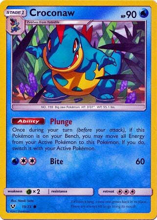Croconaw - 19/73 - Common Sun & Moon: Shining Legends Pokemon Card