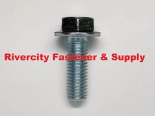 (100) M10-1.5x30 Metric Hex Flange Bolts M10x1.5x30 Screws 10mm x 1.5 x 30mm Zin