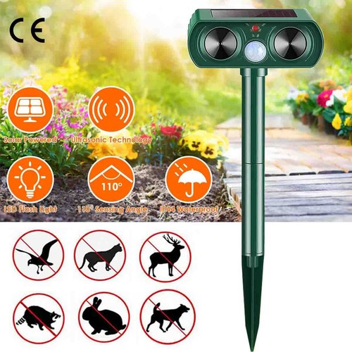 1-2 Piezas Solar Ultrasónico Repelente de Animales Exterior Topo Gopher Control de Plagas Picos