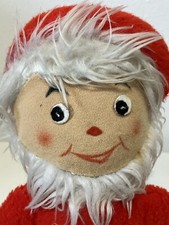Vintage Christmas Plush Santa Clause Gnome Elf W Music Box 12  Baby Club German