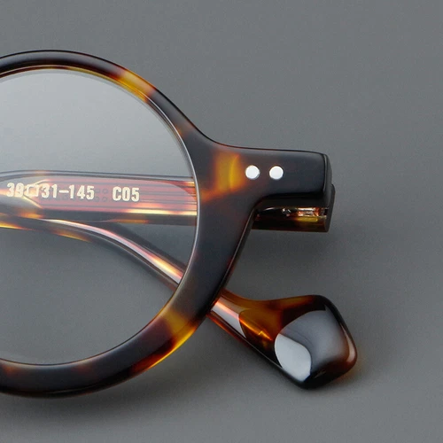 Classic Acetate Round Eyeglasses Men Women Clear Lens Fashion Glasses Frames New - Picture 8 of 28