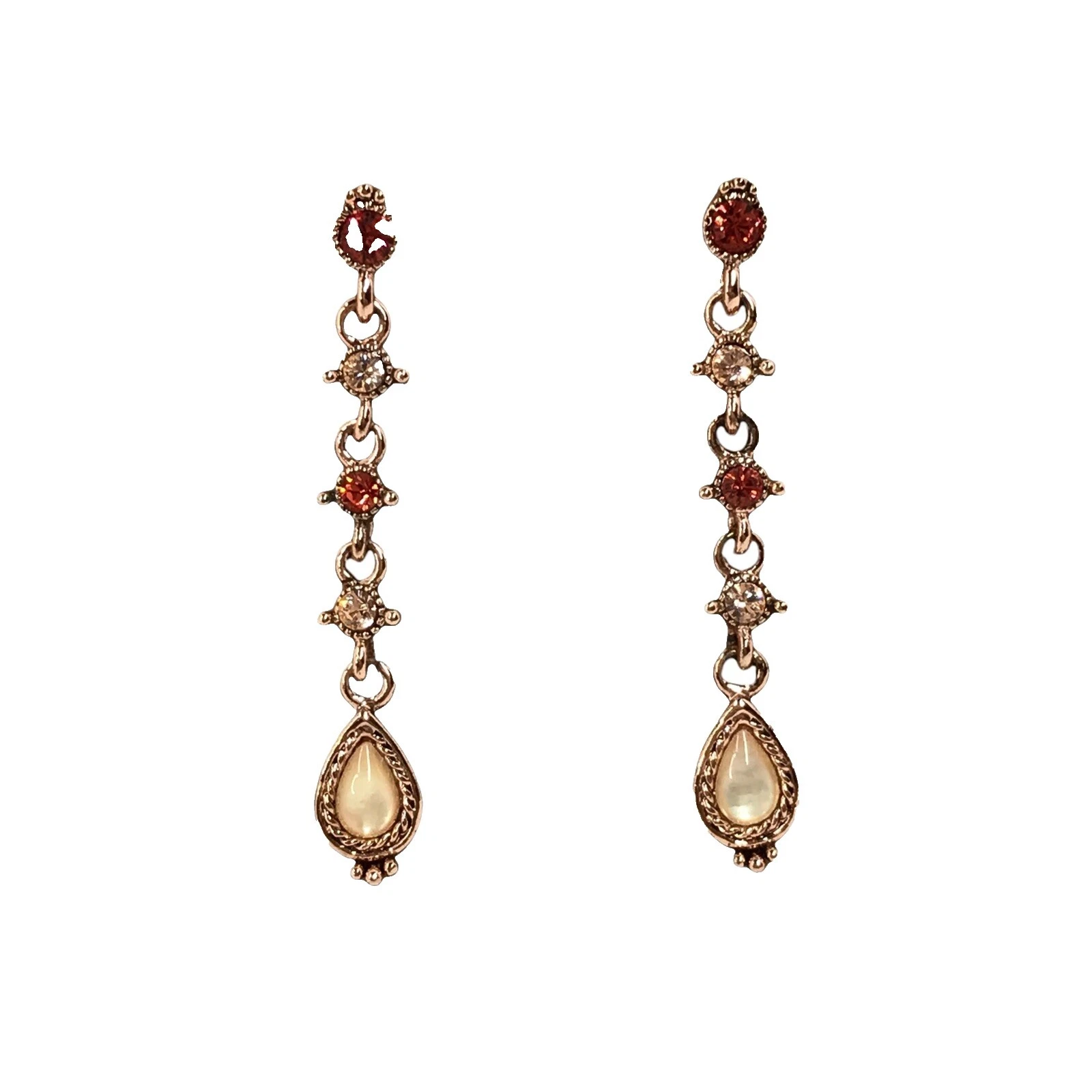 Pendientes de Moda Chapado en Oro Rosa de Ágata