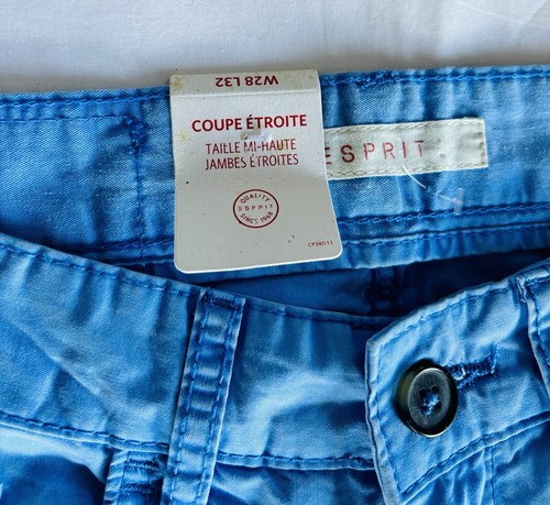 ESPIRIT Medium Rise Slim Leg Fit Blue Pockets Pants Trousers W 28 L 32 - Picture 2 of 9