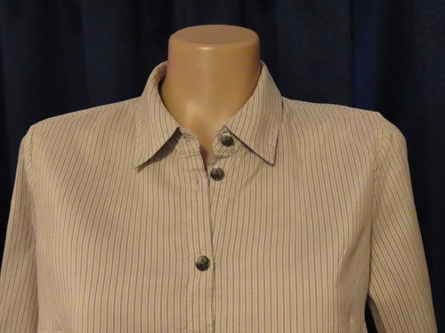BLOUSE - ANNA THOMAS SILK LADIES BLOUSE Size 6 STRIPED LONG SLEEVE - Picture 2 of 3