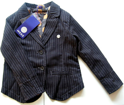 Blazer Jacke Gr.98 /104 S Mexx NEU Nadelstreifen grau-schwarz festlich Kinder