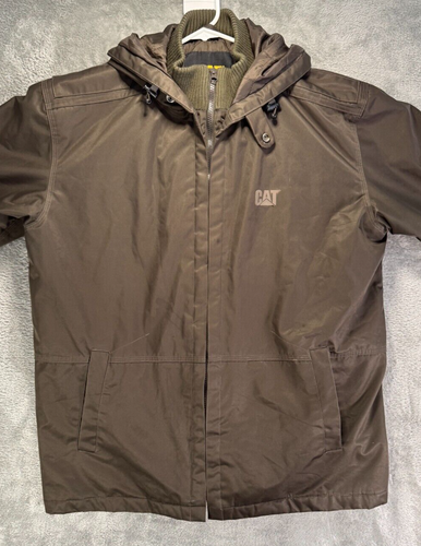 CAT Caterpillar Ridge Jacket Mens Large Brown Water Resistant Windproof Workwear - Picture 3 of 21