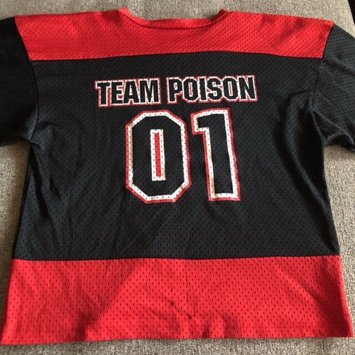 Poison 2001 Glam Slam Metal Jam Tour Hockey Jersey Black and Red - Picture 2 of 2