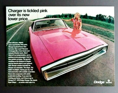 1970 Dodge Charger R/T Panther Pink original magazine auto ad