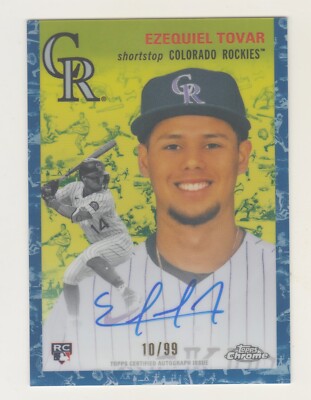 2023 Topps Chrome Platinum BLUE TOILE AUTOGRAPH EZEQUIEL TOVAR RC 