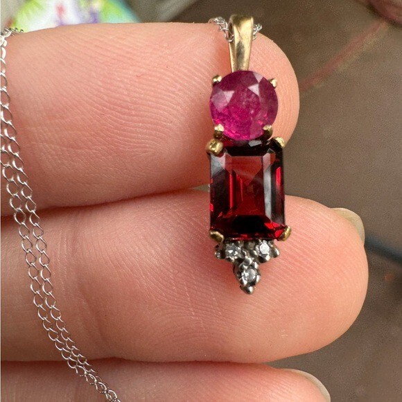 Custom made solid 10k/14k gold engine ruby/garnet… - image 6