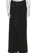 Auth NWT VALENTINO Black WIDE Leg WRAP Front HIGH Rise BELT  Trousers PANTS